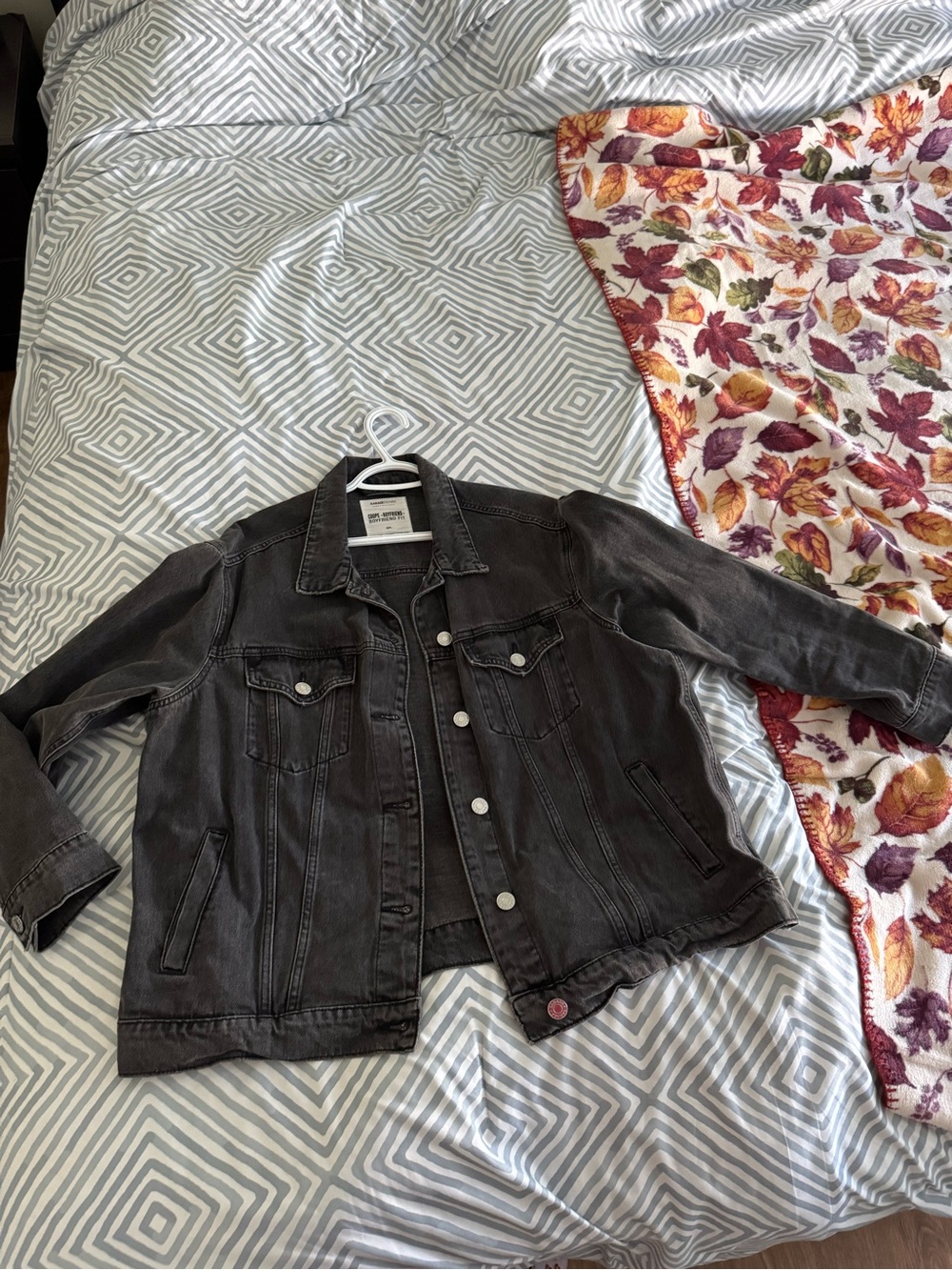 Classic Women’s Washed Black Denim Jacket